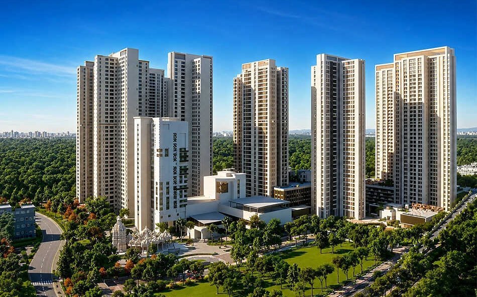Piramal Vaikunth elevation and township towers in Balkum, Thane